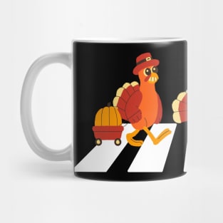 Crossing Turkey Thanksgiving Road Crosswalk Funny Turkey Mug